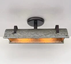 Galvanized Metal Ceiling Light -The Lamp Goods glavanizedrectangularduoceilinglightfarmhouseindustrialrusticlighting 7
