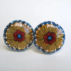 Hand-Painted Sunflower Knob(Sunflower) -The Lamp Goods hand painted sunflower knob drawer cabinet knobs and pulls sku 3