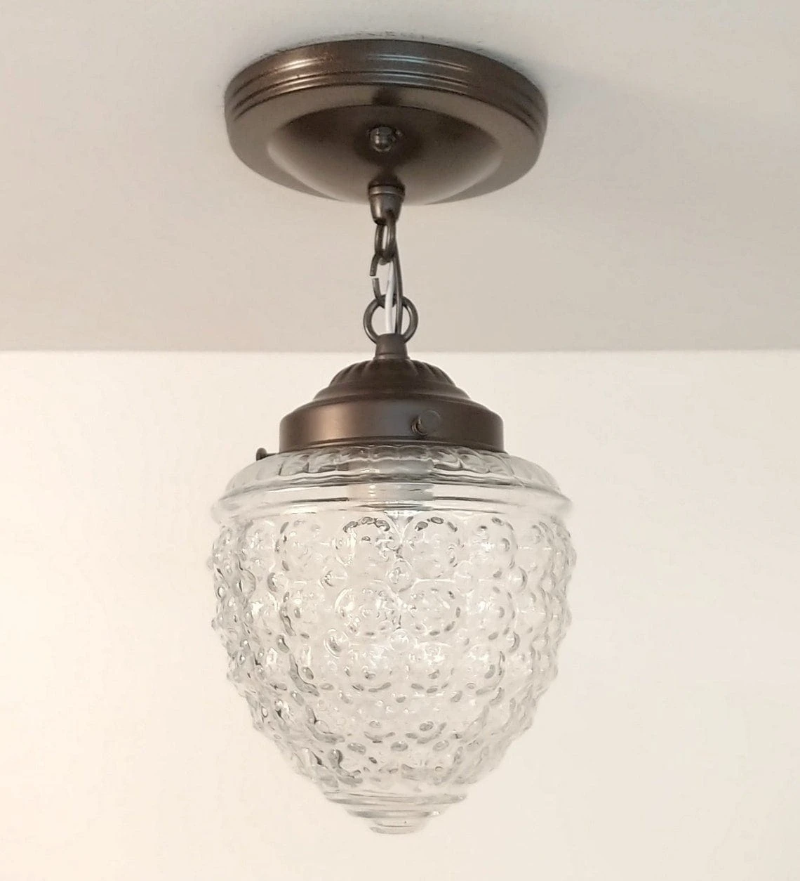 Authentic Vintage Chain Glass Ceiling Light 8 Authentic Vintage Chain Glass Ceiling Light - Image 6