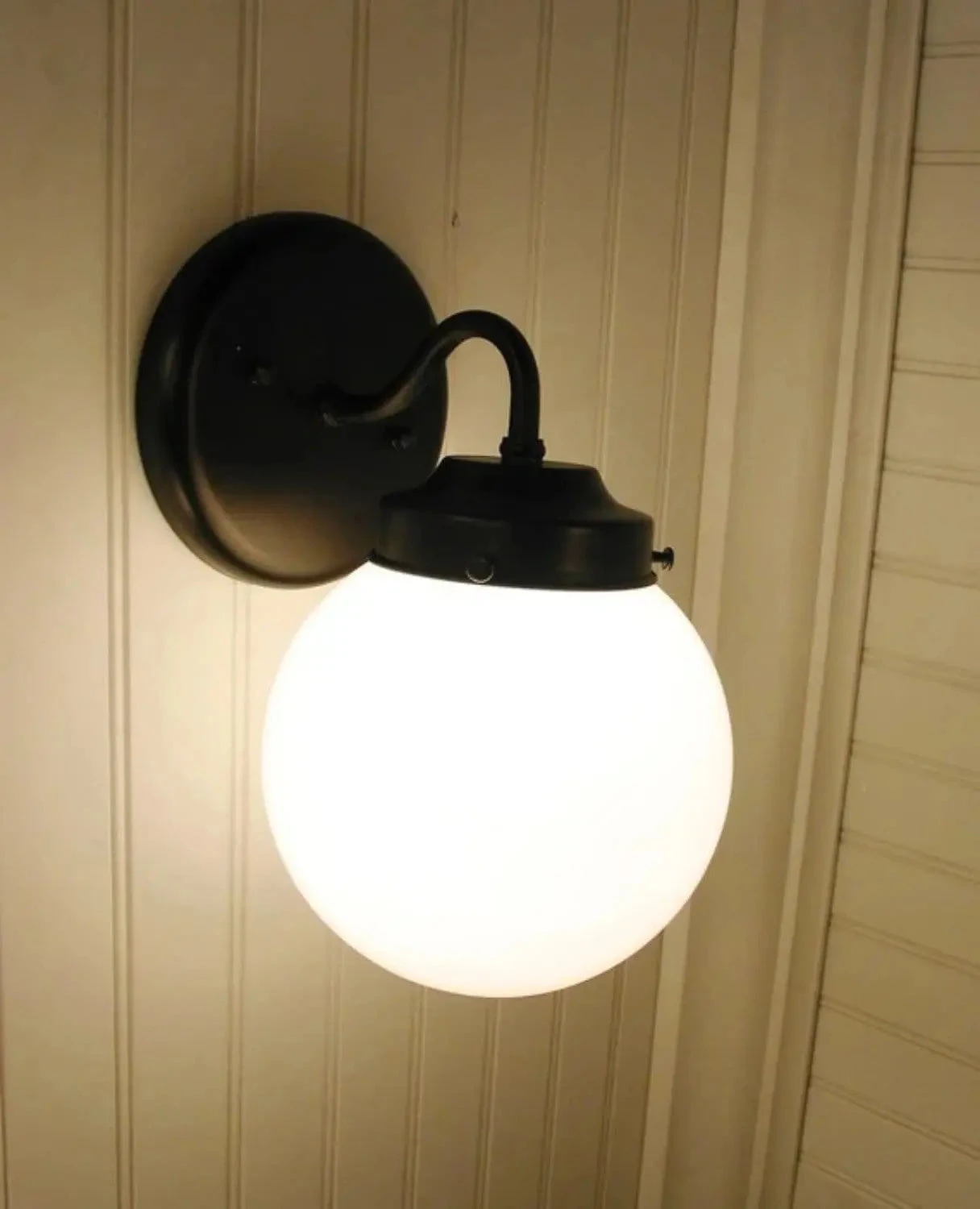 Milk Glass Globe Wall Light Fixture Sconce 7 Milk Glass Globe Wall Light Fixture Sconce - Image 5