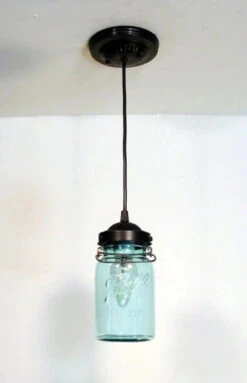 Vintage BLUE Mason Jar PENDANT Light -The Lamp Goods il 570xN.204888314 21107.1391895158.750.750