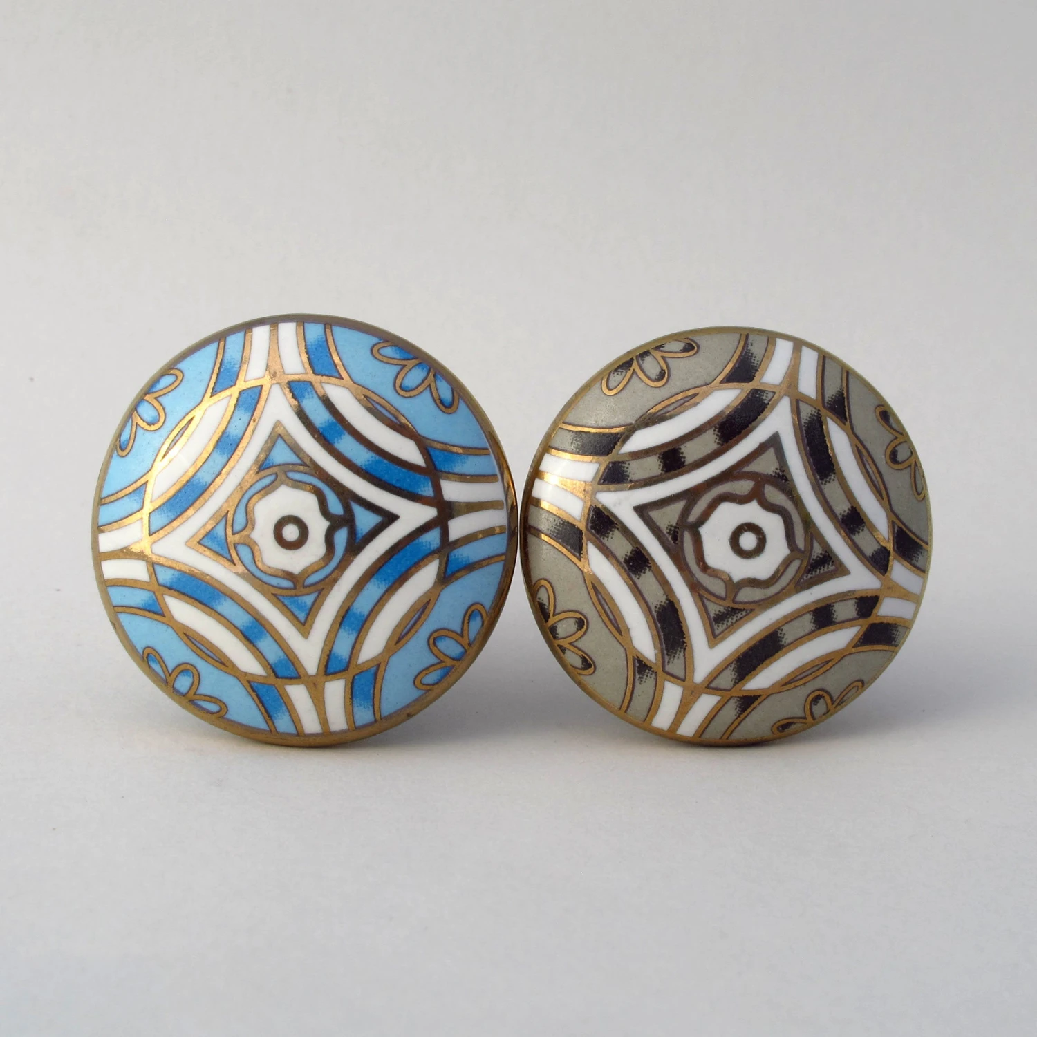Art Deco Knob - Blue(Art Deco Blue Gold Cabinet Knobs And Pulls) 8 Art Deco Knob - Blue(Art Deco Blue Gold Cabinet Knobs And Pulls) - Image 6