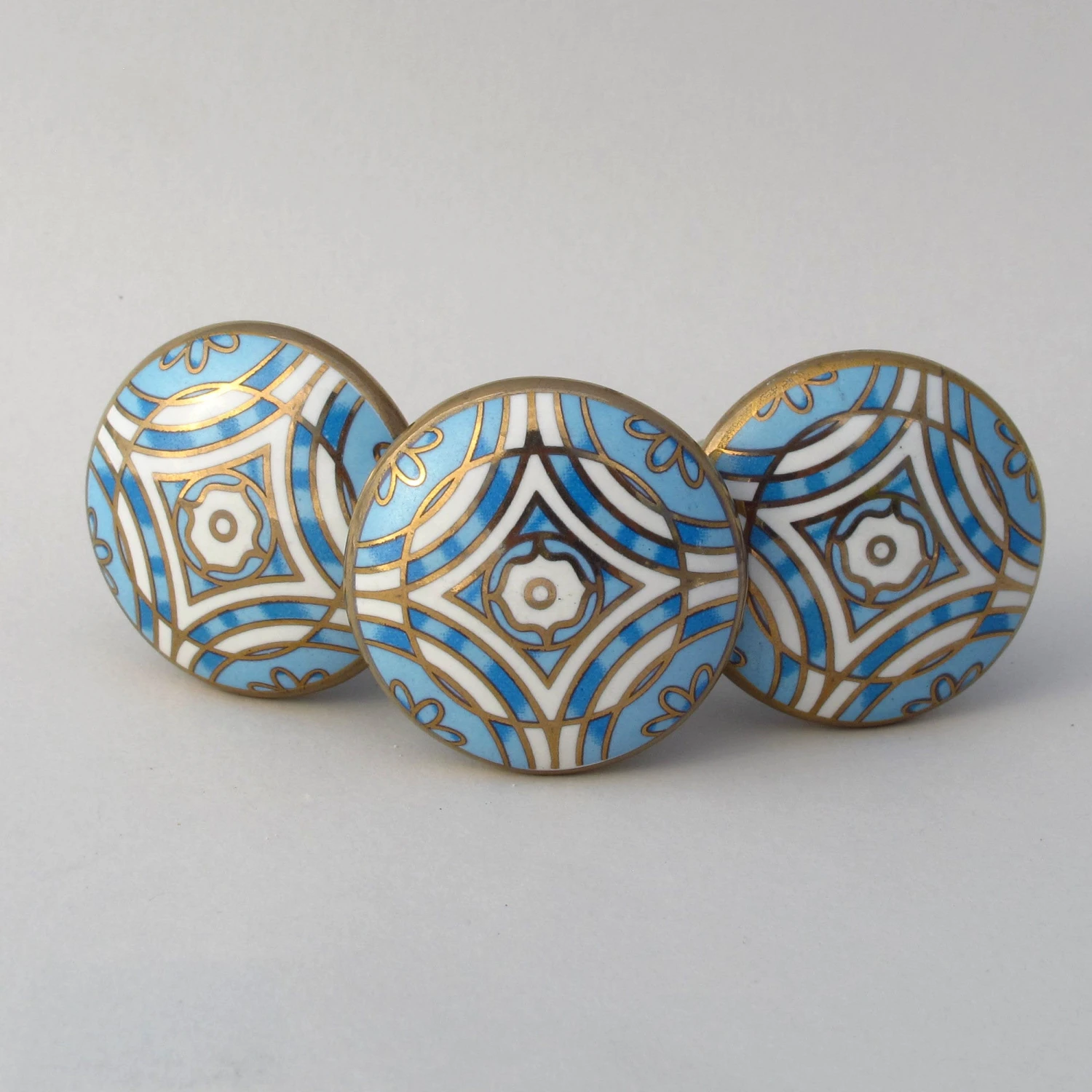 Art Deco Knob - Blue(Art Deco Blue Gold Cabinet Knobs And Pulls) 6 Art Deco Knob - Blue(Art Deco Blue Gold Cabinet Knobs And Pulls) - Image 4