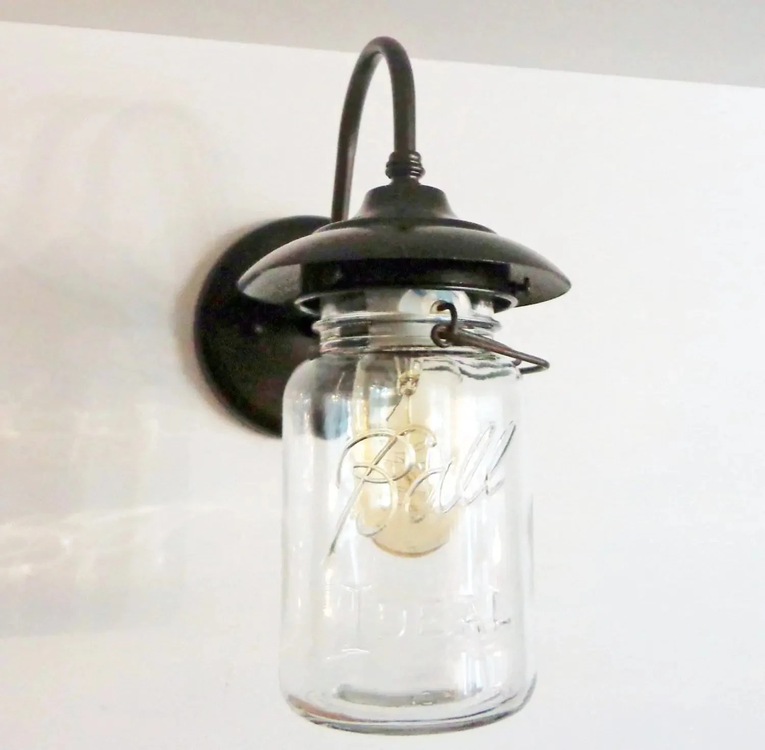 Exterior Outdoor Mason Jar Wall Sconce Light With Vintage Jar 7 Exterior Outdoor Mason Jar Wall Sconce Light With Vintage Jar - Image 5