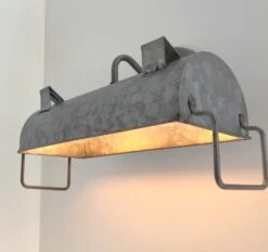 Industrial Galvanized Farmhouse Vanity Light -The Lamp Goods industrial galvanized small vanity wall sconce 3