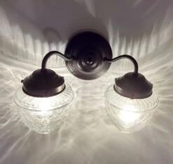 Antique Glass Double Wall Sconce Light Fixture -The Lamp Goods island Double Wall Sconce Light 2