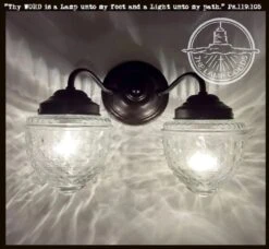 Antique Glass Double Wall Sconce Light Fixture