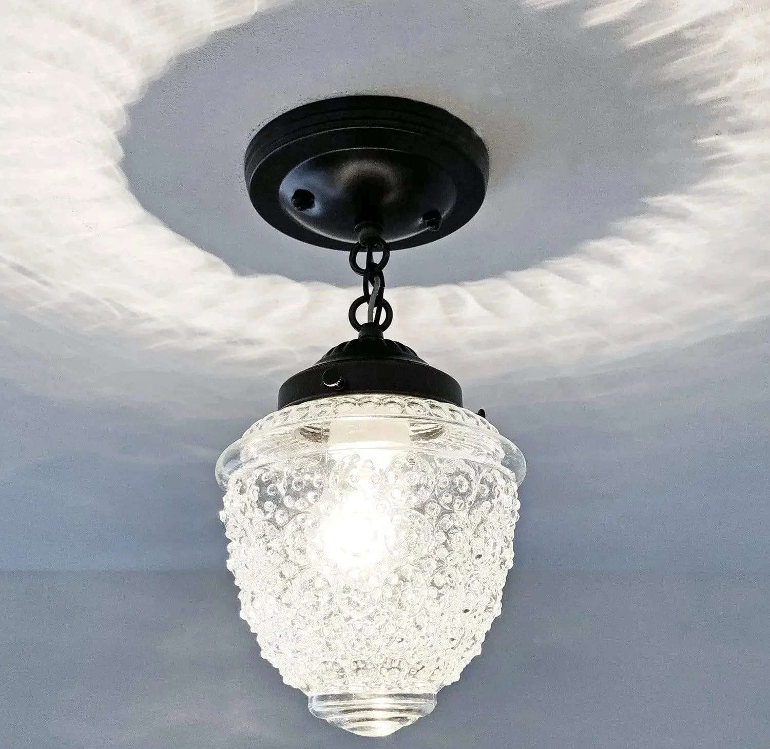 Acorn Antique Glass Ceiling Light With Chain 5 Acorn Antique Glass Ceiling Light With Chain - Image 3