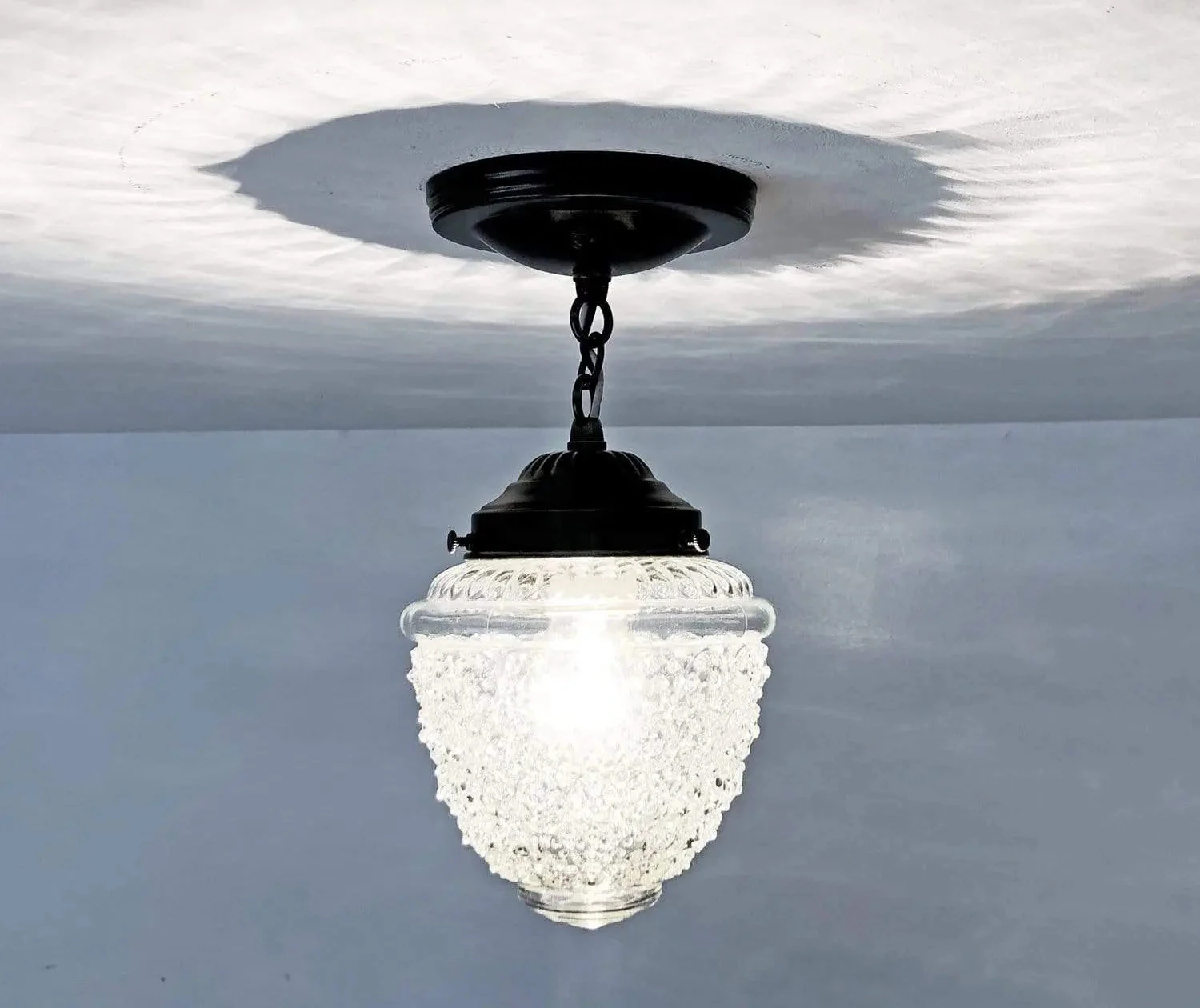Acorn Antique Glass Ceiling Light With Chain 10 Acorn Antique Glass Ceiling Light With Chain - Image 8