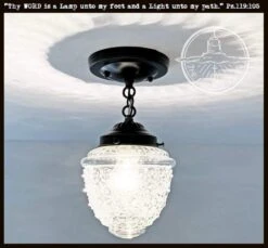 Acorn Antique Glass Ceiling Light With Chain