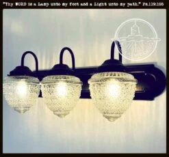 Antique Acorn Glass VANITY Light - 3 Sizes -The Lamp Goods islandfallsvanitytrio