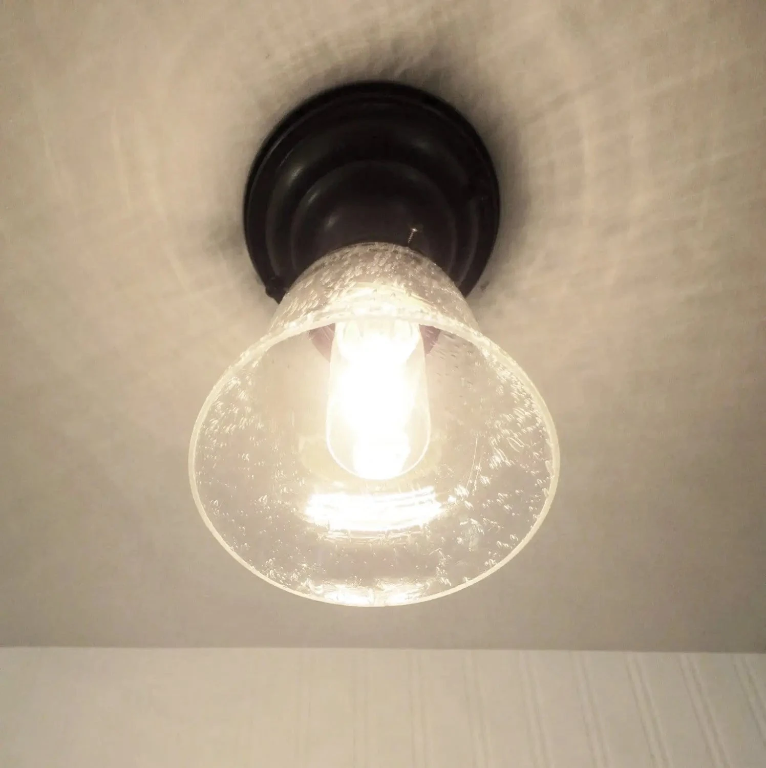 Seeded Glass Shade Flush Lighting - Image 4