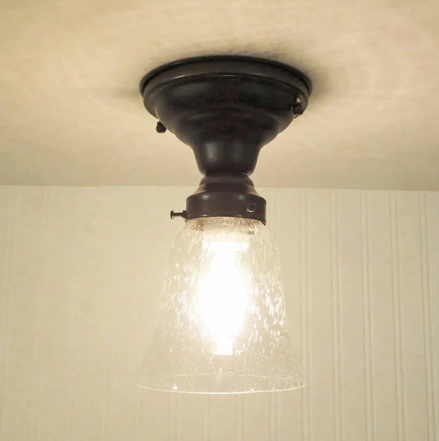 Seeded Glass Shade Flush Lighting - Image 3