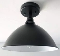 Large Black Enamel Farmhouse Ceiling Light -The Lamp Goods largeblackenamelceilinglight edited 1