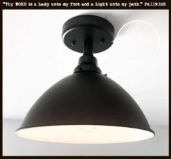 Large Black Enamel Farmhouse Ceiling Light