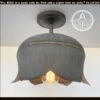 Large Lotus Galvanized Ceiling Light 1 Large Lotus Galvanized Ceiling Light -The Lamp Goods largelotusceilinglightflushmountfarmhouseantiquevintagegalvanizedsemi