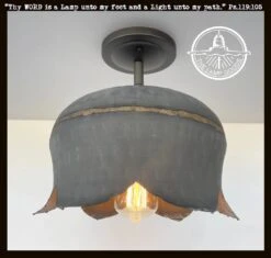 Large Lotus Galvanized Ceiling Light