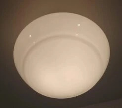 Large Mushroom Milk Glass Schoolhouse Light Fixture -The Lamp Goods largemushroommilkglasssemiflushceilinglightfixturebylampgoodslightingschoolhousetraditonalkitchen 4