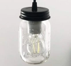 Mason Jar Pendant Light - Pint 17 Mason Jar Pendant Light - Pint -The Lamp Goods lededisonbulbformasonjars2