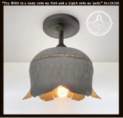 Lotus Galvanized Ceiling Light