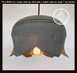 Lotus Handcrafted Metal Drum Chandelier