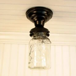 Vintage Mason Jar Ceiling LIGHT 12 Vintage Mason Jar Ceiling LIGHT -The Lamp Goods mason jar ceiling light fixture 3