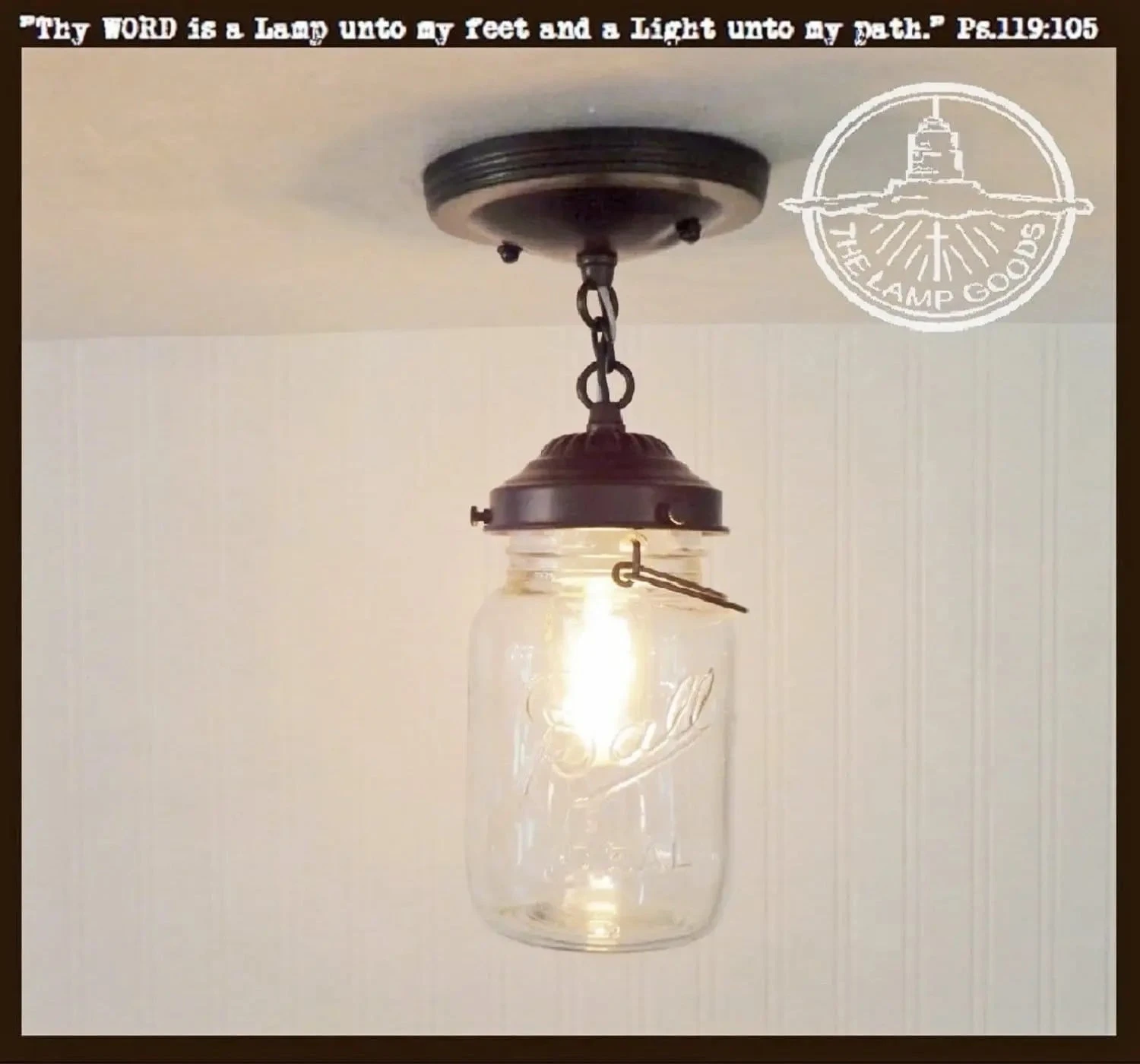 Vintage Mason Jar Ceiling LIGHT With Chain 3 Vintage Mason Jar Ceiling LIGHT With Chain
