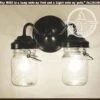 Mason Jar WALL LIGHT Double Sconce -The Lamp Goods mason jar light vintage pint wall sconce double farmhouse lighting rustic ceiling by lamp goods 1
