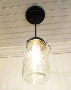 Mason Jar PENDANT Light Vintage Quart -The Lamp Goods mason jar pendant light hanging chandelier ceiling flush mount lighting fixture by lamp goods farmhouse rustic vintage 1