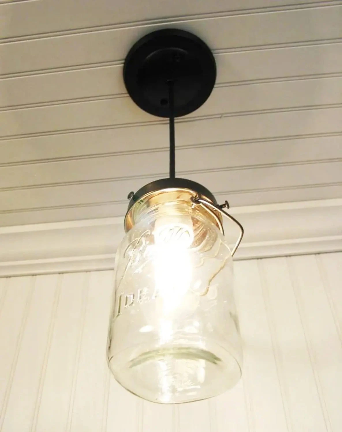 Mason Jar PENDANT Light Vintage Quart - Image 5