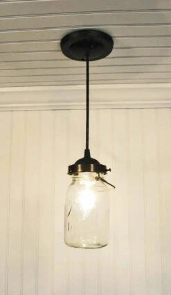 Mason Jar PENDANT Light Vintage Quart -The Lamp Goods mason jar pendant light hanging chandelier ceiling flush mount lighting fixture by lamp goods farmhouse rustic vintage 3