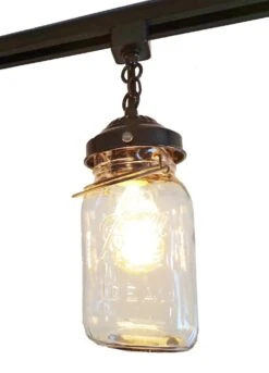 Rustic Mason Jar TRACK LIGHT Chain Trio Of Vintage Quarts -The Lamp Goods mason jar track light vintage quart single ceiling lighting flush mount farmhouse kitchen rustic by lamp goods 3 2048x 7e9d86a9 b3d9 4712 a28e aa101a9b12db