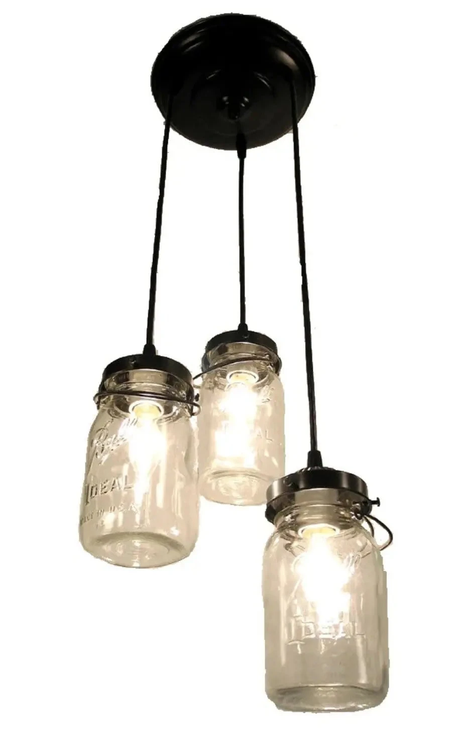 Mason Jar Chandelier Pendant Light Trio - Image 5