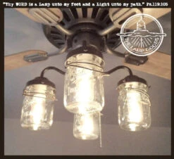 Vintage Mason Jar LIGHT KIT For Ceiling Fan