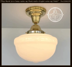 Brass Acorn Schoolhouse Ceiling Light