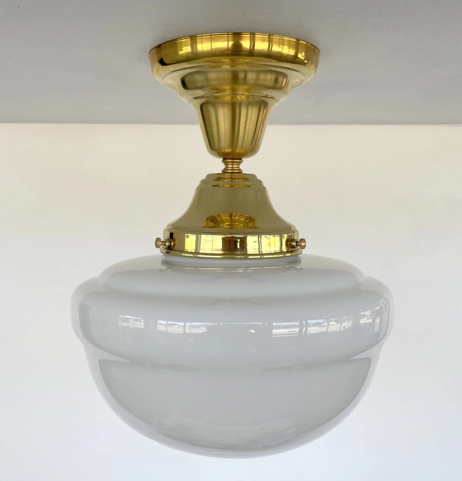 Brass Acorn Schoolhouse Ceiling Light 8 Brass Acorn Schoolhouse Ceiling Light - Image 6