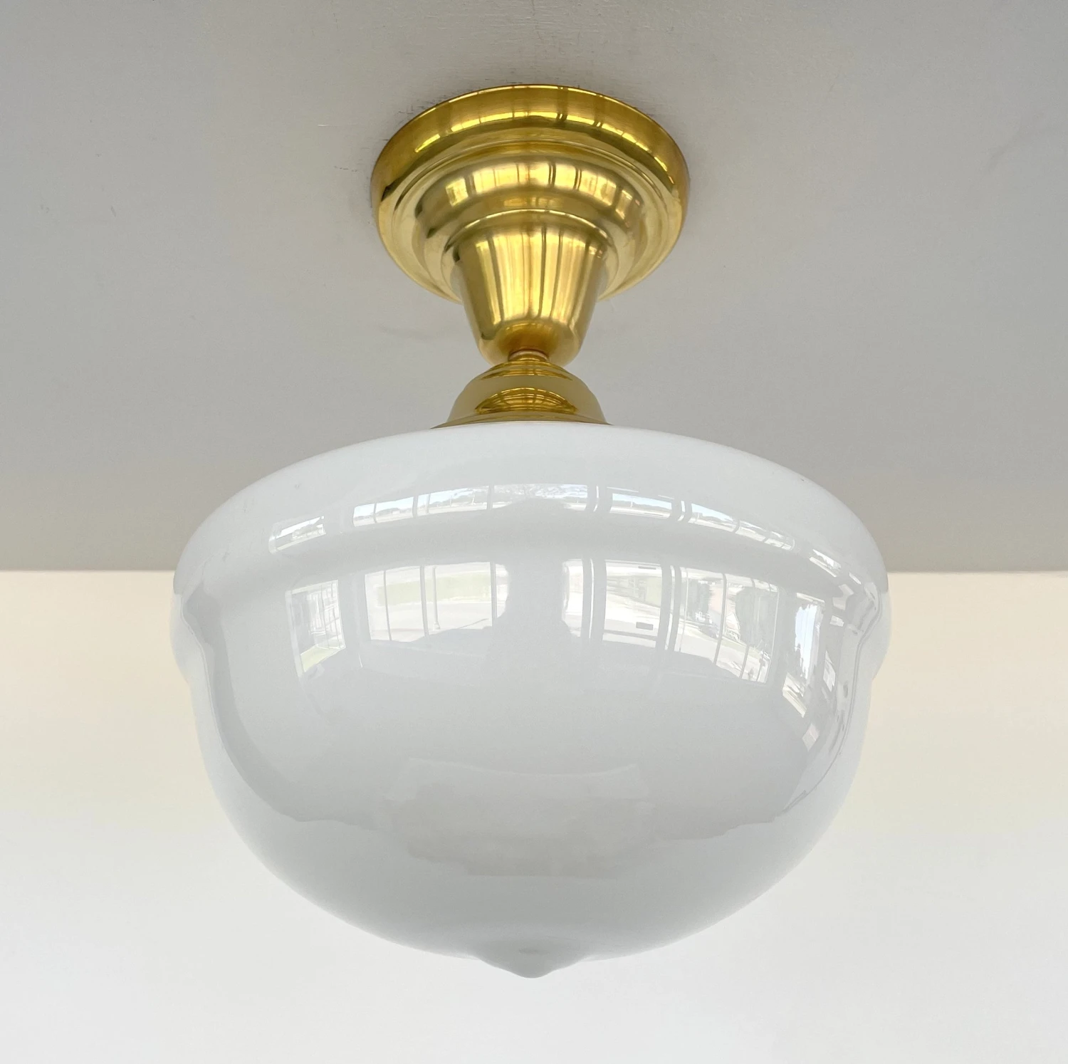 Brass Acorn Schoolhouse Ceiling Light 7 Brass Acorn Schoolhouse Ceiling Light - Image 5