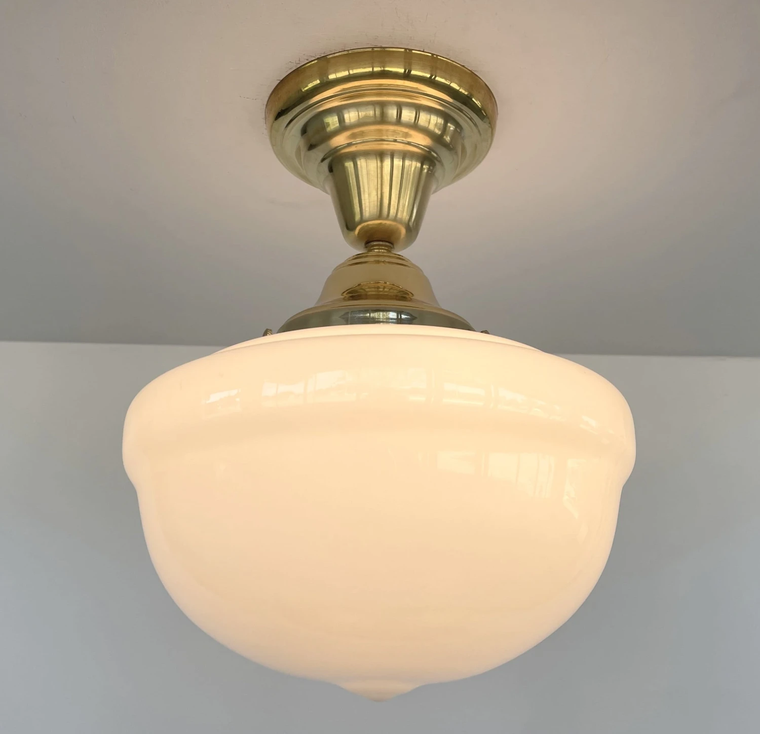 Brass Acorn Schoolhouse Ceiling Light 5 Brass Acorn Schoolhouse Ceiling Light - Image 3