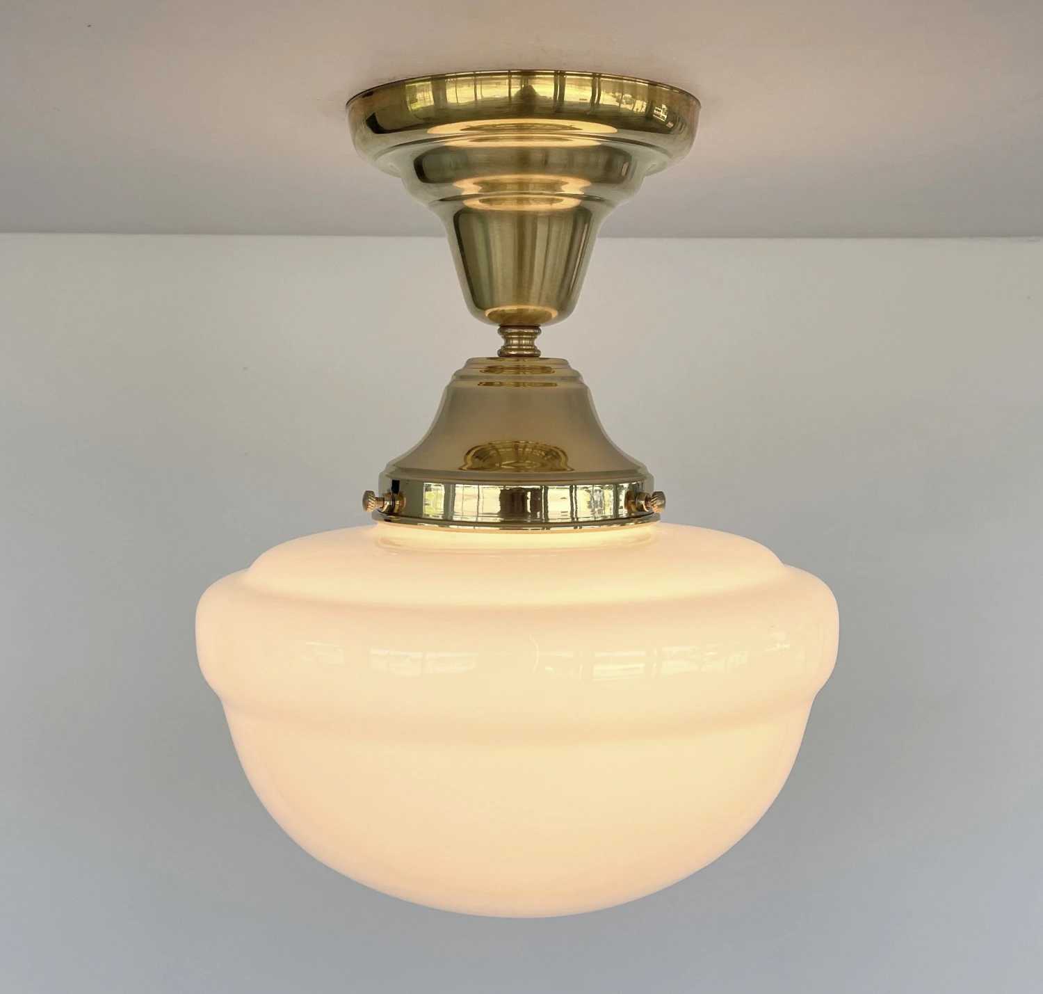 Brass Acorn Schoolhouse Ceiling Light 4 Brass Acorn Schoolhouse Ceiling Light - Image 2