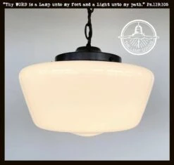 Large Antique Schoolhouse Pendant Light