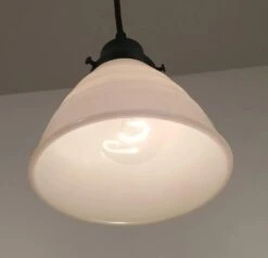 Milk Glass Banded Waffle Pendant Light Fixture 10 Milk Glass Banded Waffle Pendant Light Fixture -The Lamp Goods milkglasspendantlightwithbandedwafflepatternhanginglightingfixtureceiling 6