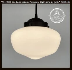 Modern Milk Glass Schoolhouse Pendant Light