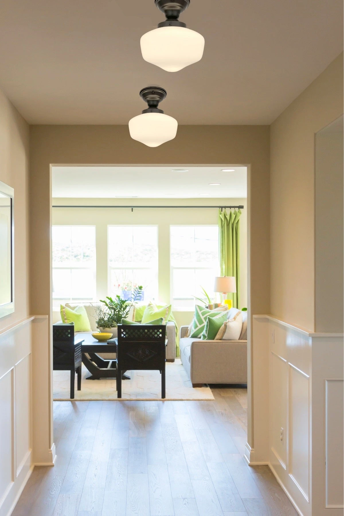 Modern Milk Glass Schoolhouse Ceiling Light Fixture 3 Modern Milk Glass Schoolhouse Ceiling Light Fixture - Image 2