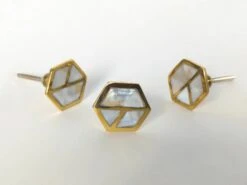 Mother Of Pearl Geo Octagon Knob(Mother Of Pearl Geo Octagon Knob) -The Lamp Goods motherofpearloctagongoldB 2