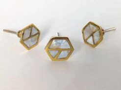 Mother Of Pearl Geo Octagon Knob(Mother Of Pearl Geo Octagon Knob) -The Lamp Goods motherofpearloctagongoldB 4