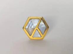 Mother Of Pearl Geo Octagon Knob(Mother Of Pearl Geo Octagon Knob) -The Lamp Goods motherofpearloctagongoldB 5