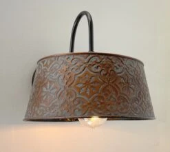 Ornate Copper Wall Sconce Light Fixture -The Lamp Goods ornatecopperwallsconcelightfixture 3
