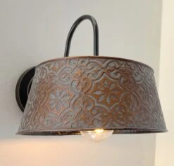 Ornate Copper Wall Sconce Light Fixture -The Lamp Goods ornatecopperwallsconcelightfixture 5