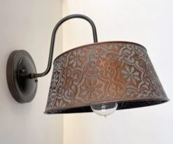 Ornate Copper Wall Sconce Light Fixture -The Lamp Goods ornatecopperwallsconcelightfixture 8