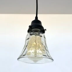 Pebble Glass Pendant Light Fixture -The Lamp Goods pebbleclearpendantlightfixtureantiqueglass 3